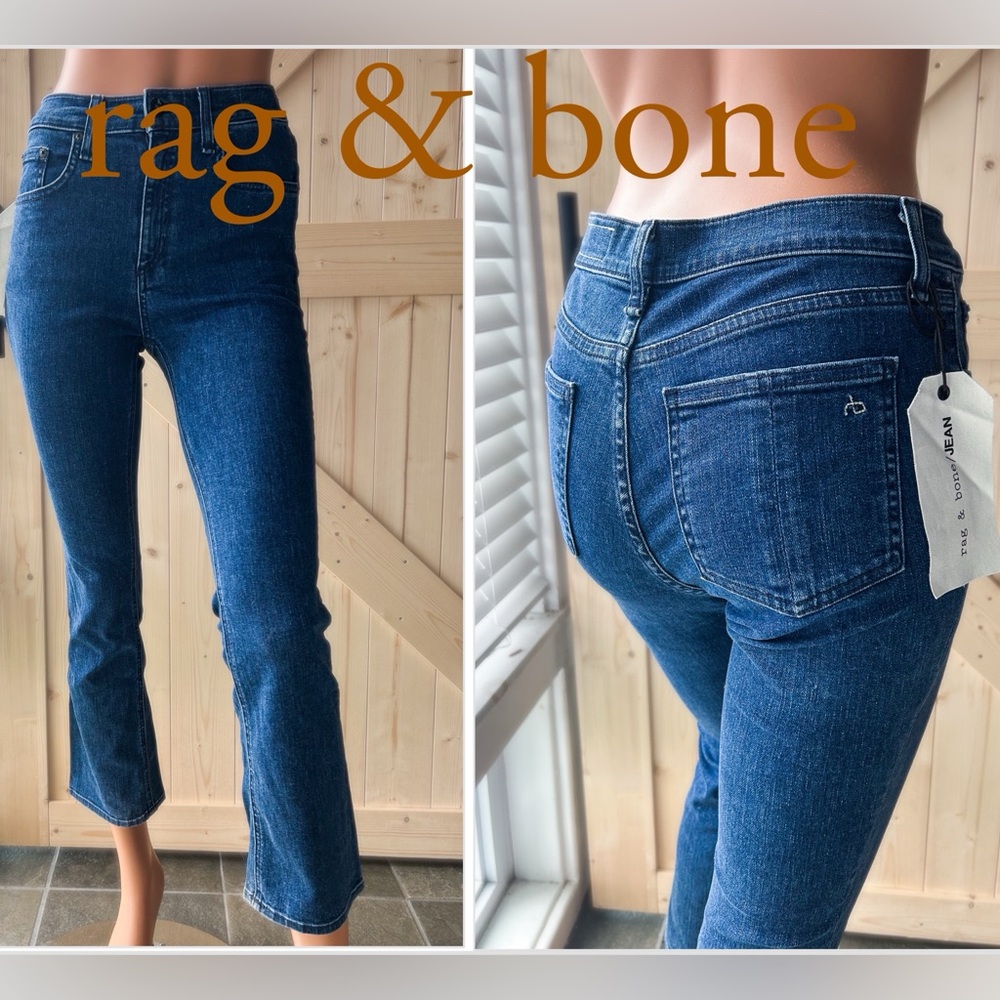 New rag & bone NEW YORK HANA Cropped Blue Jeans Size 25 $210